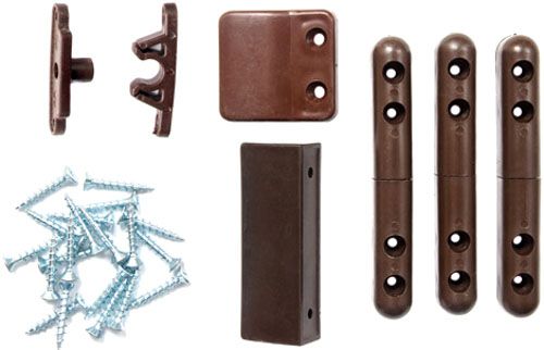 Комплект креплений на двери Vektor для москитной сетки 130х150 мм коричневый 