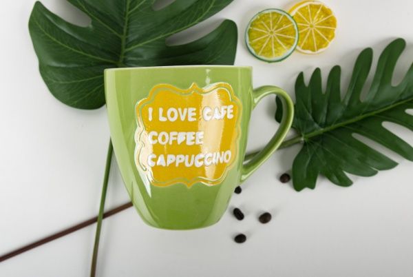 Чашка I love cafe Green 920 мл, керамика Bella Vita