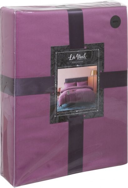Комплект постільної білизни Mono violet D сімейний фіолетовий La Nuit 