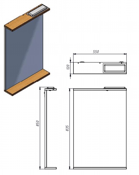 Зеркало настенное ЮВЕНТА Brooklyn - 55 черный 