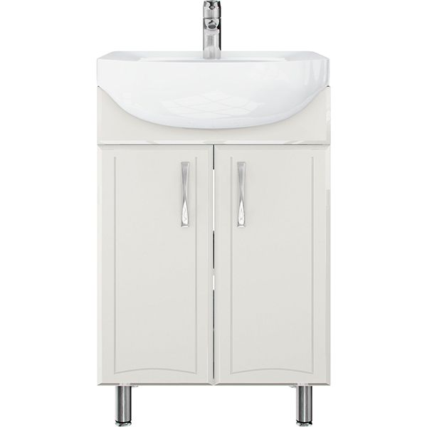 Тумба Water House Прайм 55 МДФ белый глянец под умывальник Солас 55