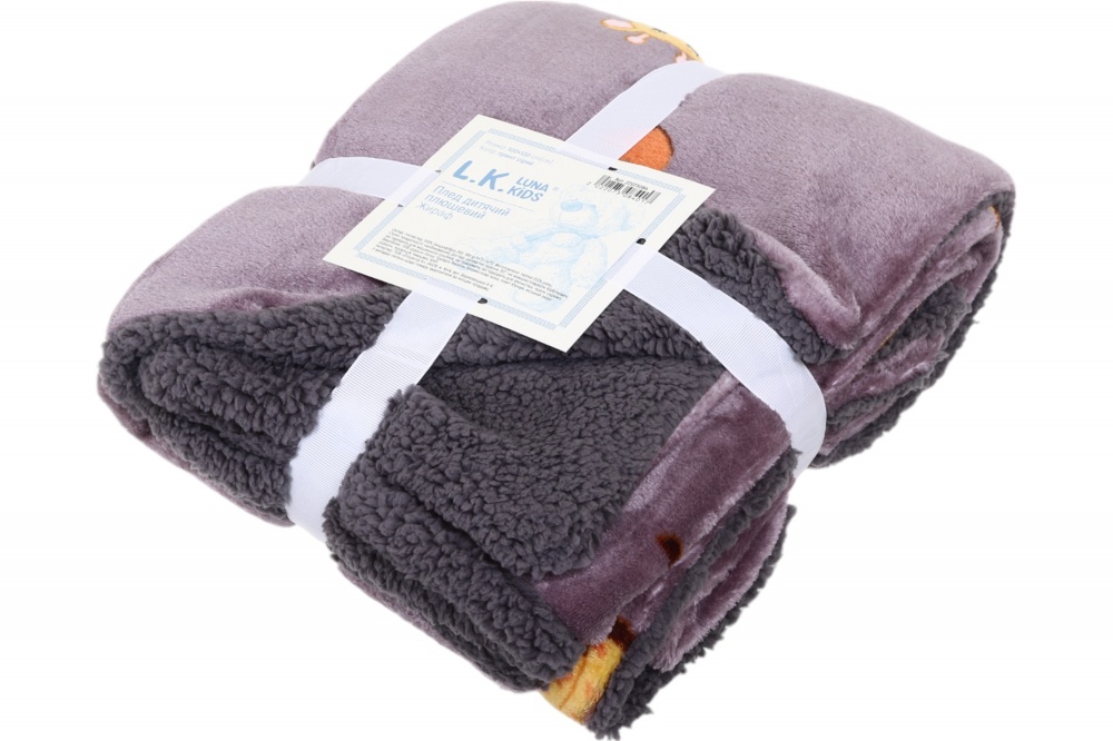 Плед Bambinelli плюшевый Жираф 100х130 см серый