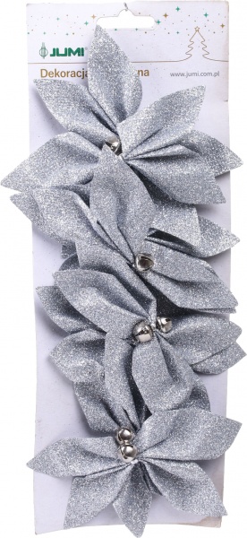 Набор украшения новогодний цветок текстильный. в ассортименте