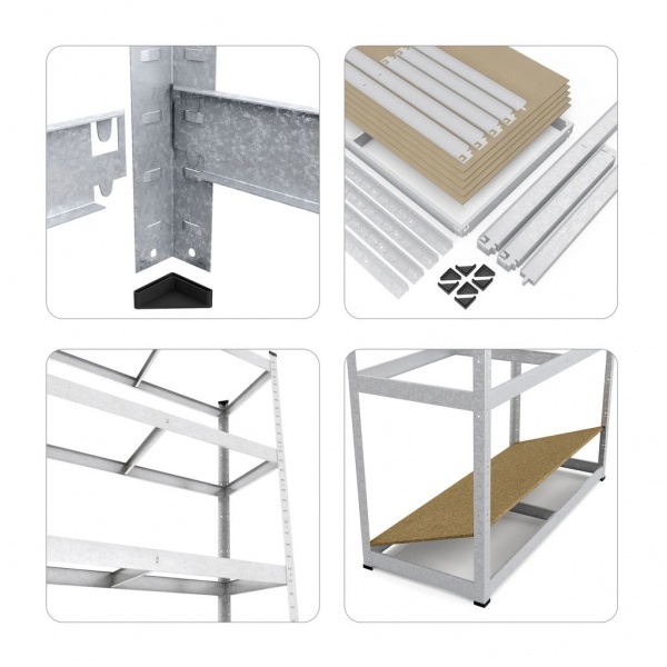 Стеллаж металлический Меткас Стандарт оцинкованный 2000x1200x600 мм полка 5 шт. цинк 