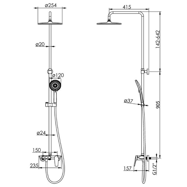 Душевая система Imprese BILA DESNE T-10262SR