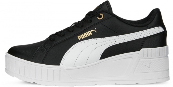 Кроссовки Puma KARMEN WEDGE PUMA BLACK-PUMA WHITE-GOLD 39098501 р.40 черный