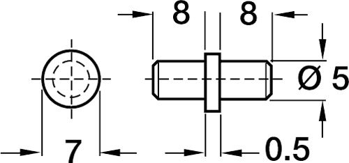 Держатель для полок Hafele d5,5 мм 20 шт./уп. (для дерева)