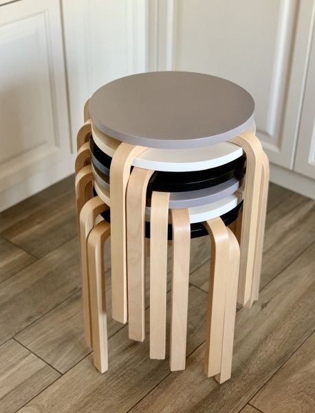 Табурет деревянный бук коричневый / белый 