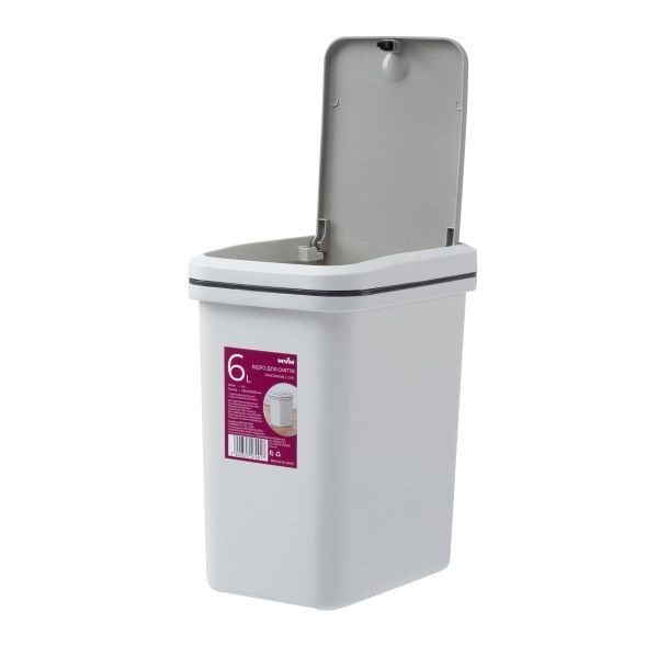 Ведро MVM BIN-04 серый 6 л серый BIN-04 6L Grey