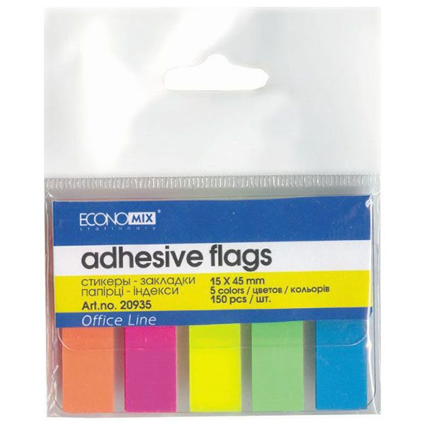 Стикер-закладка E20935 5 цветов 150 шт Economix