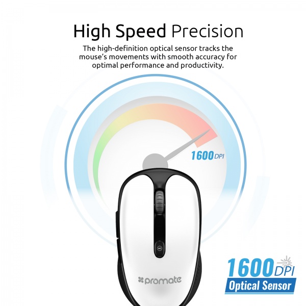 Миша Promate Wireless white (clix-4.white) 