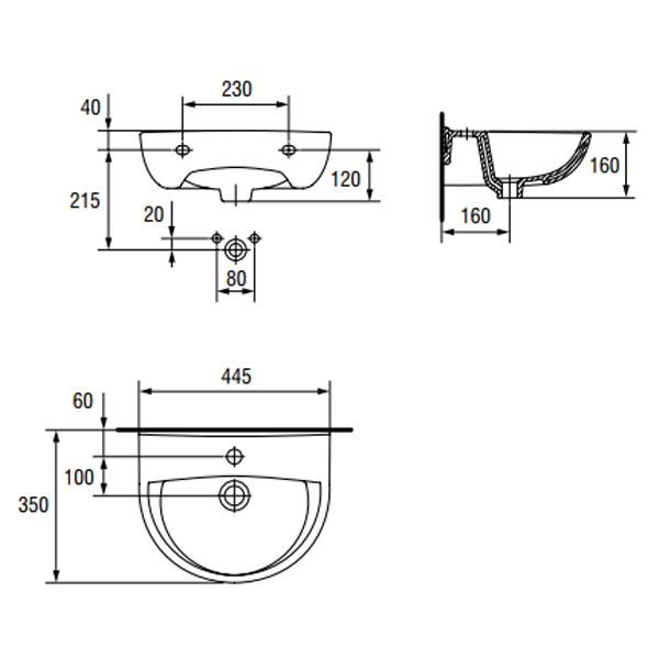 Умивальник Cersanit President 45 см K08-092