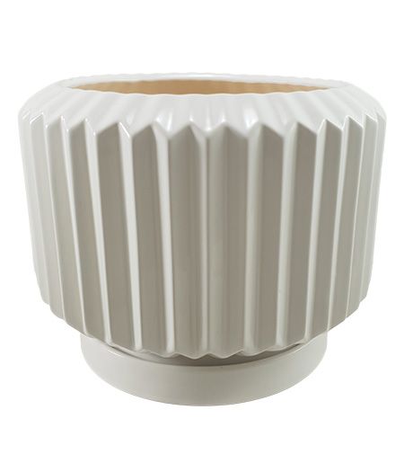 Горщик керамічний Резон Барбарис круглий 4,1 л білий (Р285біл) 