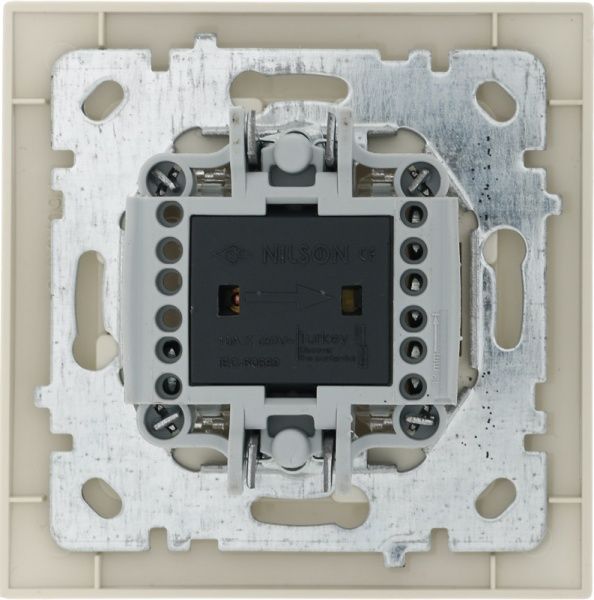 Вимикач триклавішний Nilson Touran без підсвітки 10 А 230В кремовий