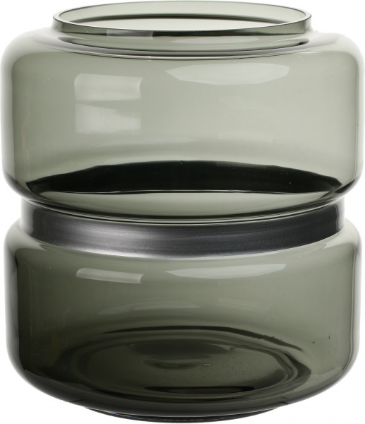 Ваза стеклянная Wrzesniak Glassworks SATURN серебряное кольцо d24 h32 см 32 см Дымчато-прозрачная 