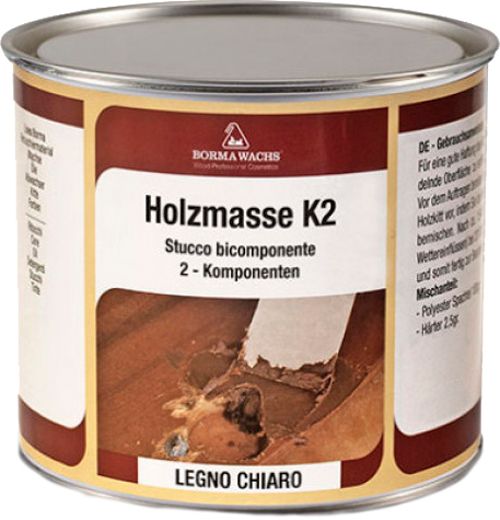 Шпаклевка двухкомпонентная полиефирная 1950BI НOLZMASSE К2 Borma Wachs белый 200 г