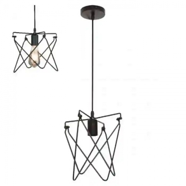 Світильник підвісний HOROZ ELECTRIC Kepler 1x60 Вт E27 чорний 021-011-0001-010 