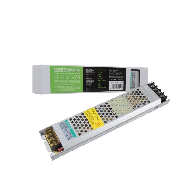 Преобразователь напряжения Светкомплект 24 В 100 Вт IP20 SL-100-24 silver
