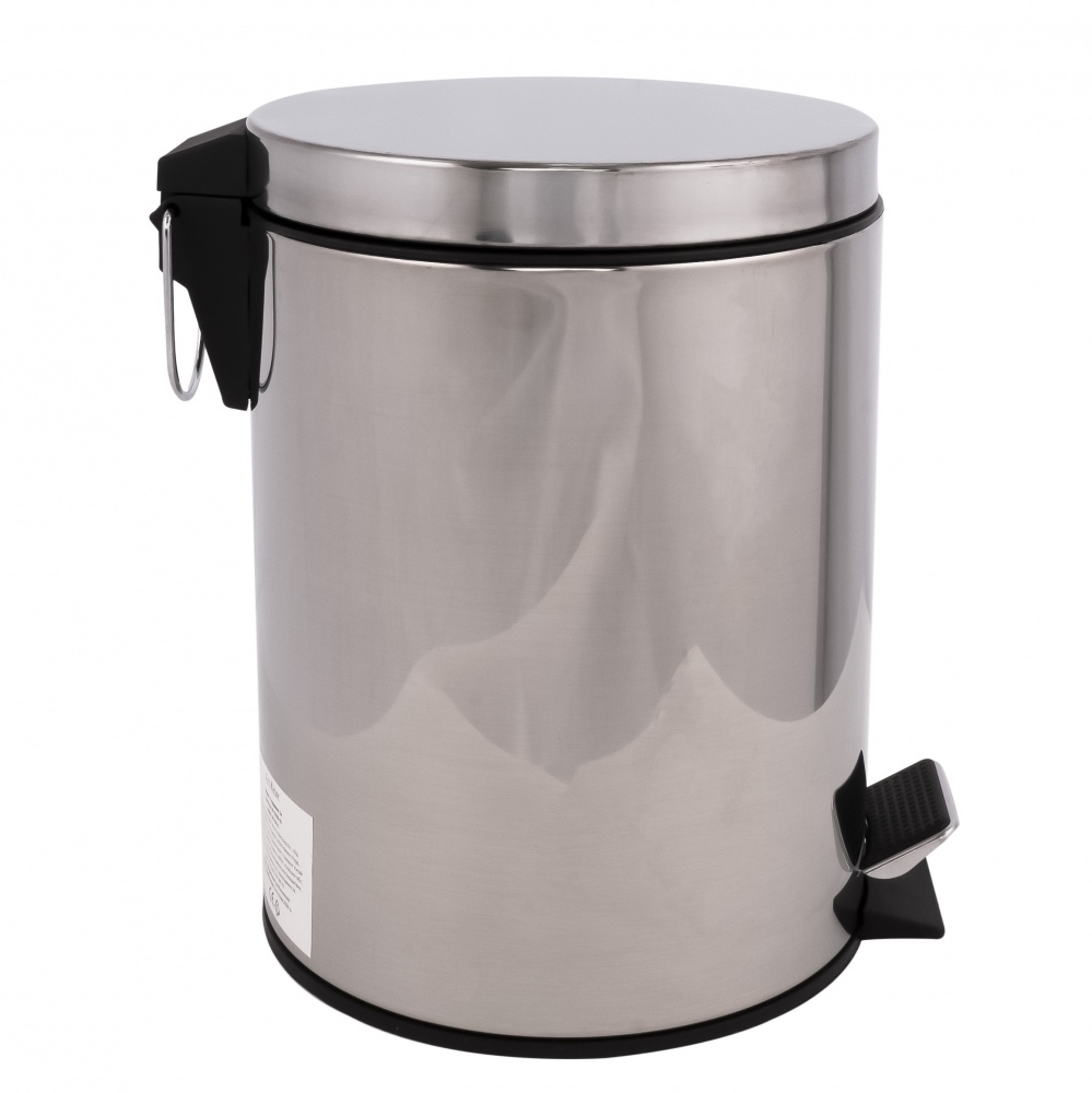 Відро для ванної AlexValex з педаллю 5 л, нержавіюча сталь