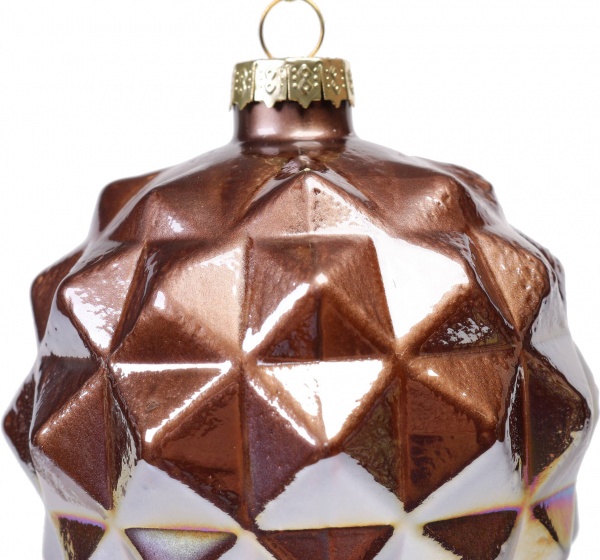 Куля новорічна Геометрія в асортименті 80 мм коричневий 18033-21284