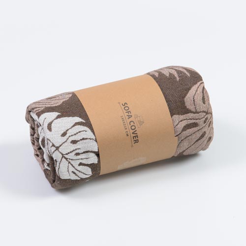 Покривало Листя монстери 140x210 см Текстиль-Контакт коричневий 