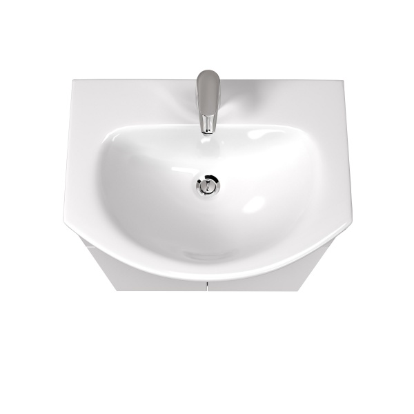 Тумба напольная Мойдодыр Tetris White 60 с умывальником Runa 60 белая