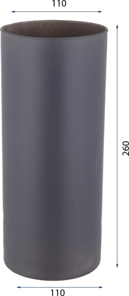 Ваза стеклянная Soft цилиндр 26,5 см серая 