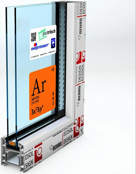 Окно глухое REHAU ECOSOL-DESIGN 60 1150x1400 мм