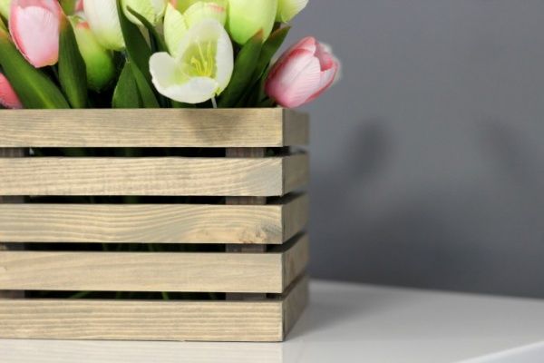 Кашпо деревянное Korobyaky 042 Харлинген мини 20х20х15 квадратный дерево выбеленное 