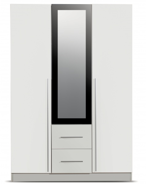 Шкаф с зеркалом Embawood Крефелд 1360х1990х560 ДСП белый 