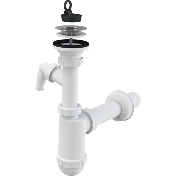 Сифон для умывальника Alca Plast d40 с подводкой и нержавеющей решеткой d63