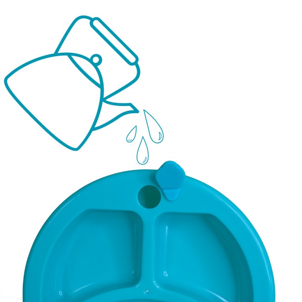 Тарілка секційна Lindo з підігрівом на присосці блакитна (А 51)