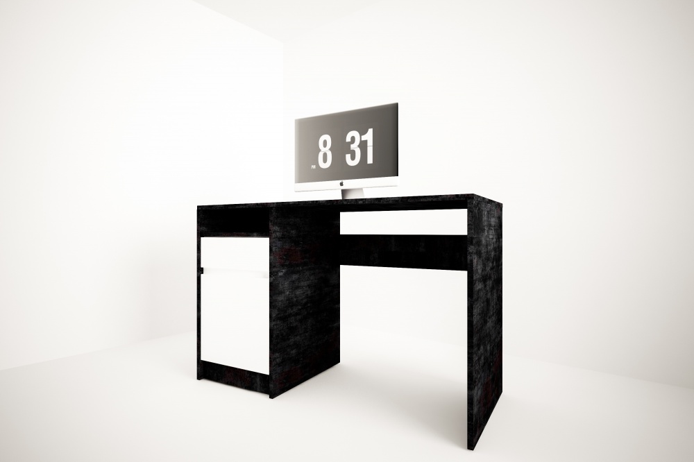 Стол письменный Lion Бергамо 750х1200х520 мм бетон темный/нимфея альба