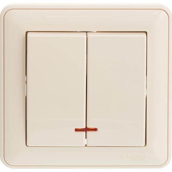 Вимикач подвійний W-59 VS516-251-28 слонова кістка