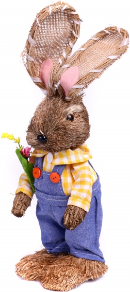 Декорация пасхальная Кролик длинноухий с цветком 15х37 см в ассортименте (G6260019/22)