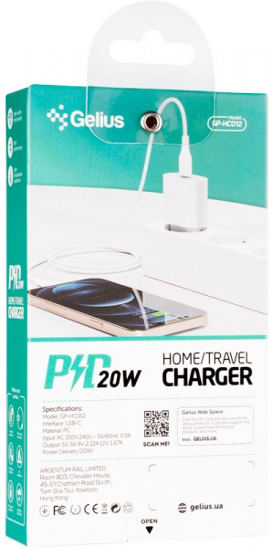 Зарядное устройство Gelius Gelius Pro PD20W GP-HC012 3A White 