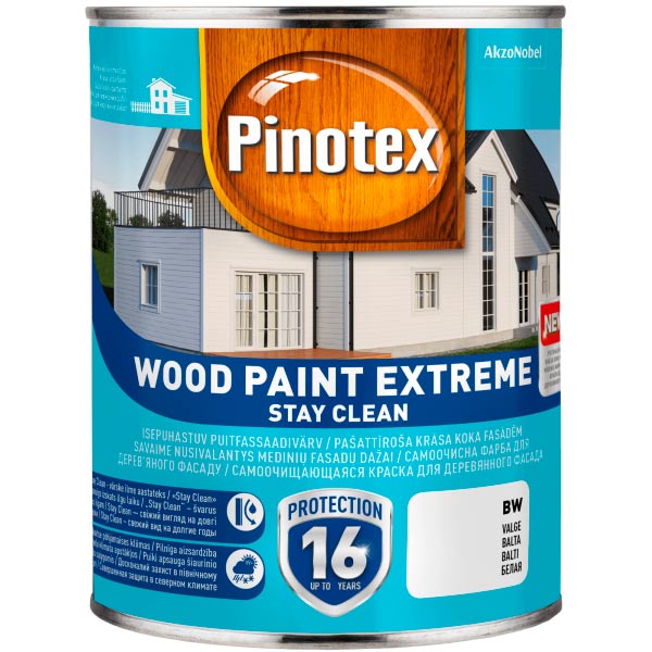 Фарба Pinotex WOOD PAINT EXTREME stay clean BC напівмат белый 2,5 л