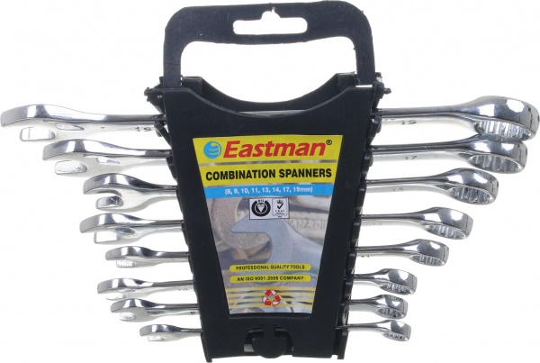 Набір ключів комбінованих Eastman 8 шт пластиковий тримач Full Polish 52003