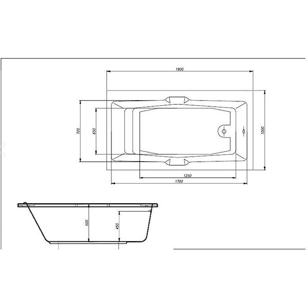 Ванна акриловая EGO Aurora 190x100 с ручками