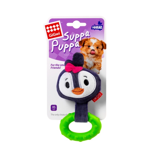Игрушка для собак GiGwi Пингвин с пищалкой Suppa Puppa 15 см