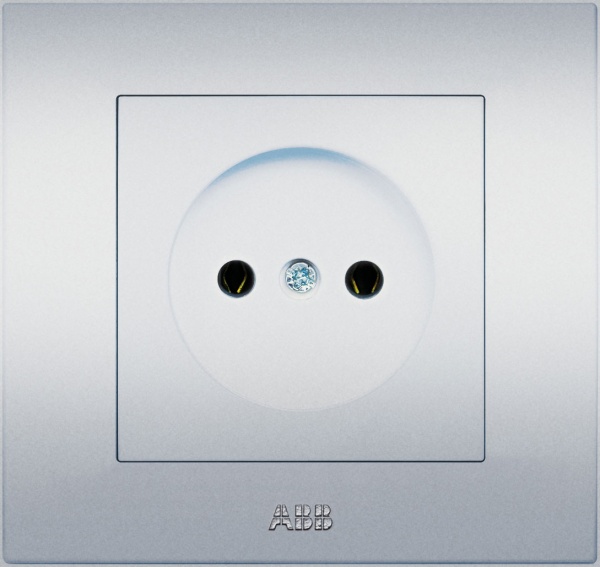 Розетка без заземлення ABB Cosmo без шторок сірий металік 619-011000-215
