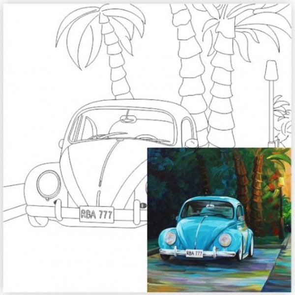 Полотно на картоні з контуром Пейзаж №28 Rosa Start 