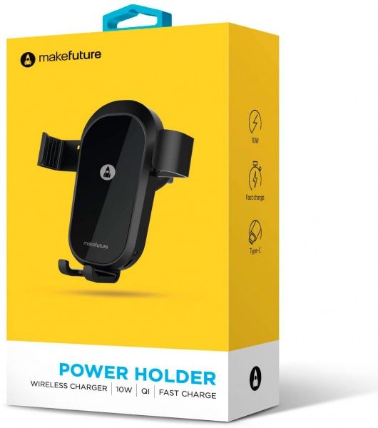 Зарядное устройство MakeFuture бездротовий з автотримачем PowerHolder 10Вт(MQI-P101WH)