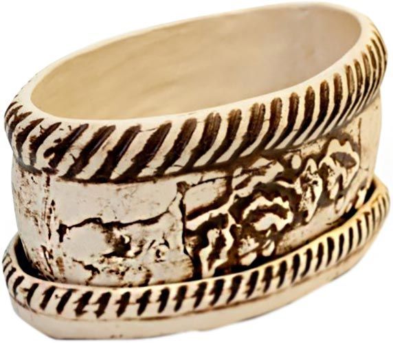 Горшок керамический Плошка Дубок овальный 1,4 л бежевый 