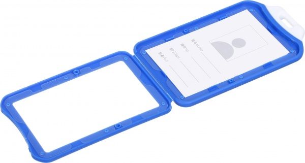 Бейдж вертикальный синий 11,5x7 см