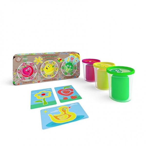 Набір тіста для ліплення OKTO Еко серія: 3 кольори по 100 г Класік 41111