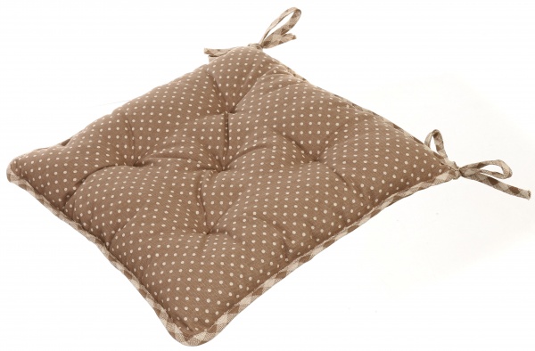 Подушка на стілець Lucy 40х40 см бежевий горошок з мереживом La Nuit