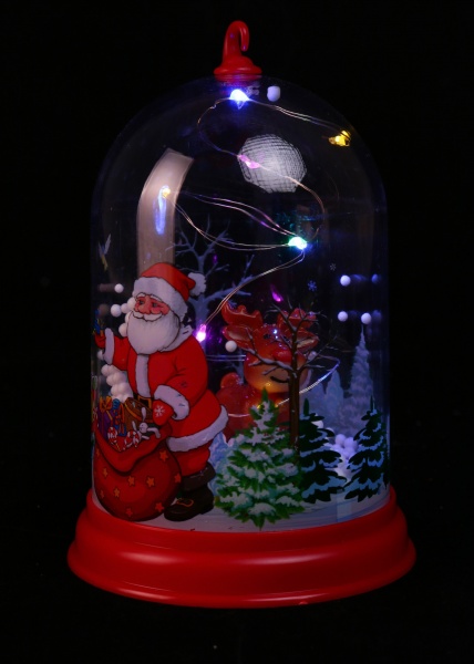 Сувенір новорічний з підсвіткою сніговик в колбі ZH-5017 світлодіодна (LED) 14,5 см 