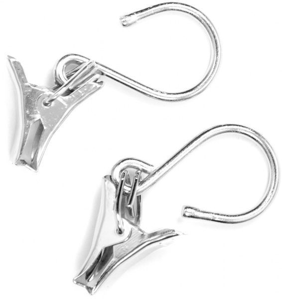 Гачки з прищіпкою для струнних карнизів Gardinia набірний нікель 