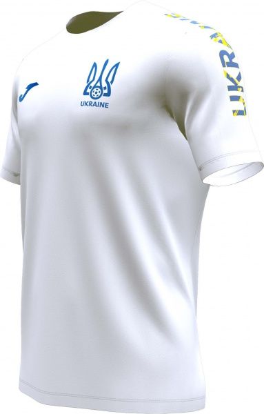 Футболка форми збірної України 2021 Joma FED. FUTBOL UCRANIA SHORT SLEEVE T-SHIRT AT102362B200 р. L білий